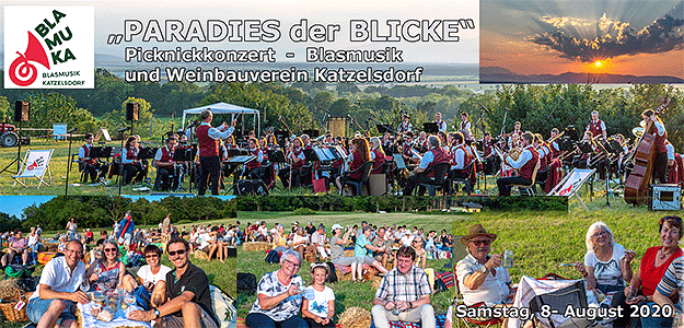 Fotocollage JoSt - Picknickkonzert - Blasmusik und Weinbauverein Katzelsdorf